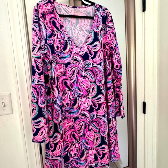Lilly Pulitzer Pink and Blue Patterned Dress women size XXL 18 20 - Picture 6 of 6